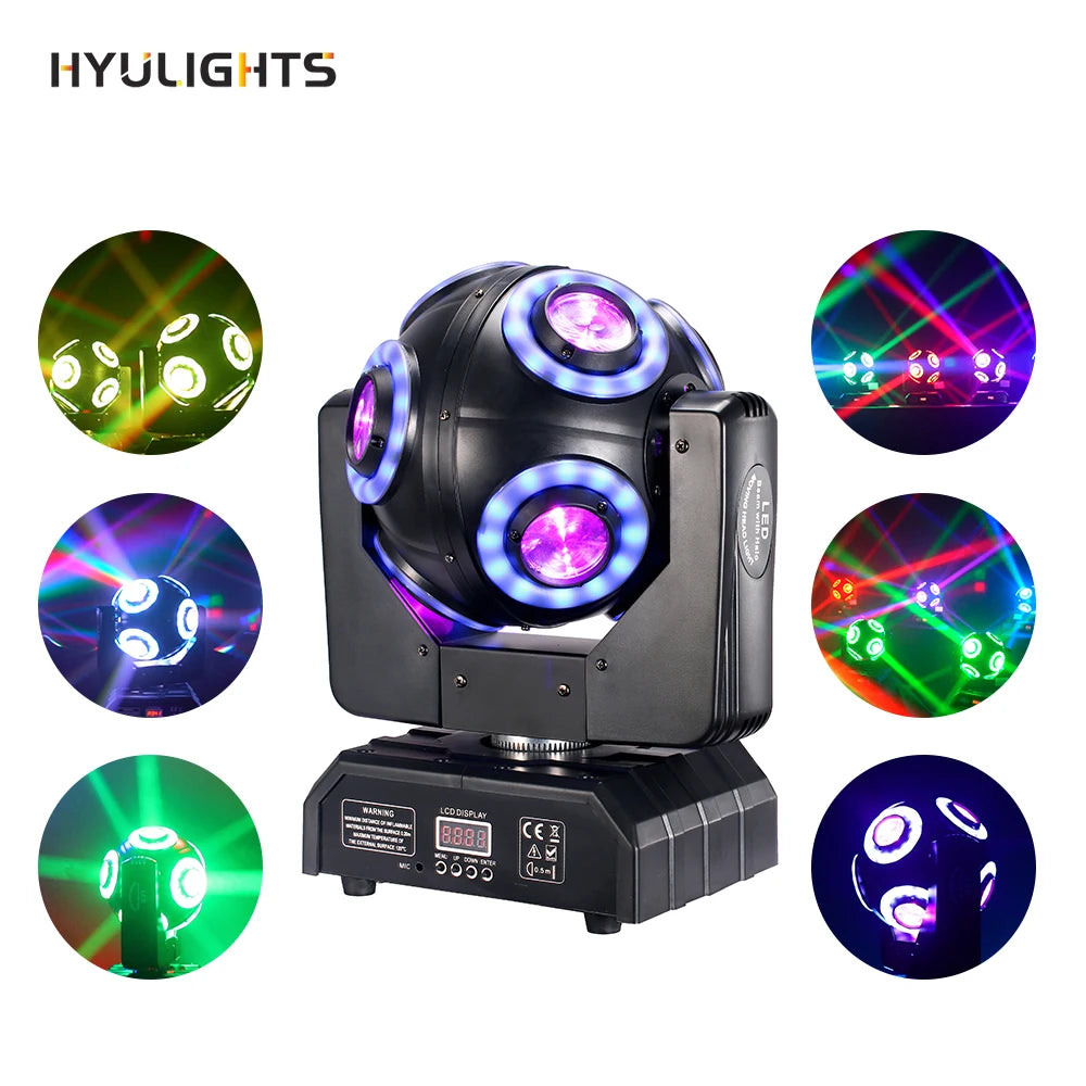 8x15W Football for Moving Head Beam Light 120W 3in1 RGBW LED Stage Light for DJ Party Disco Club Bar Lighting