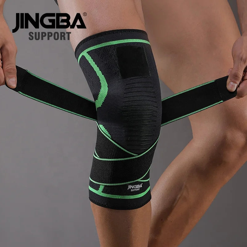 JINGBA Dropshipping Elastic Nylon Knee Pads Support Adjustable High Compression Knit Knee Brace Sports Knee Sleeve