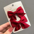 CN 2Pcs/Sets Simple Sweet Hair Clips Candy Color Hair Bows for Girls