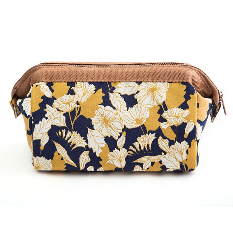 Elegant Waterproof Zipper Oxford Cloth Soft Handle Fashion Durable Medium Capacity Storage Cosmetic Bag Cute Printing Landscape