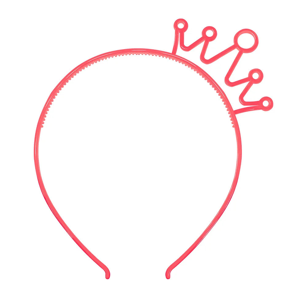 MIO Fashion New Colorful Plastic Headband Glow in the Dark Crown Headband Luminous Princess Tiara Party Headband for Women Men