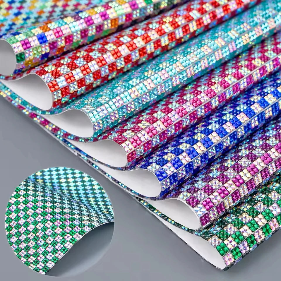 40*24cm Resin Rhinestones Sticker Self-Adhesive Rhinestone Sheet for DIY Crafts  Applique Sticker Jewelry Gift Box Decor