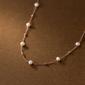 Daidan Necklace Silver Beaded Necklace Choker Girl Chain Rose Gold Ladies Chains Natural Pearl Necklace