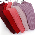 Women Scarf Fashion Design Chiffon With Pearl Hijab Scarf Arab Women Muslim Chiffon Scarf
