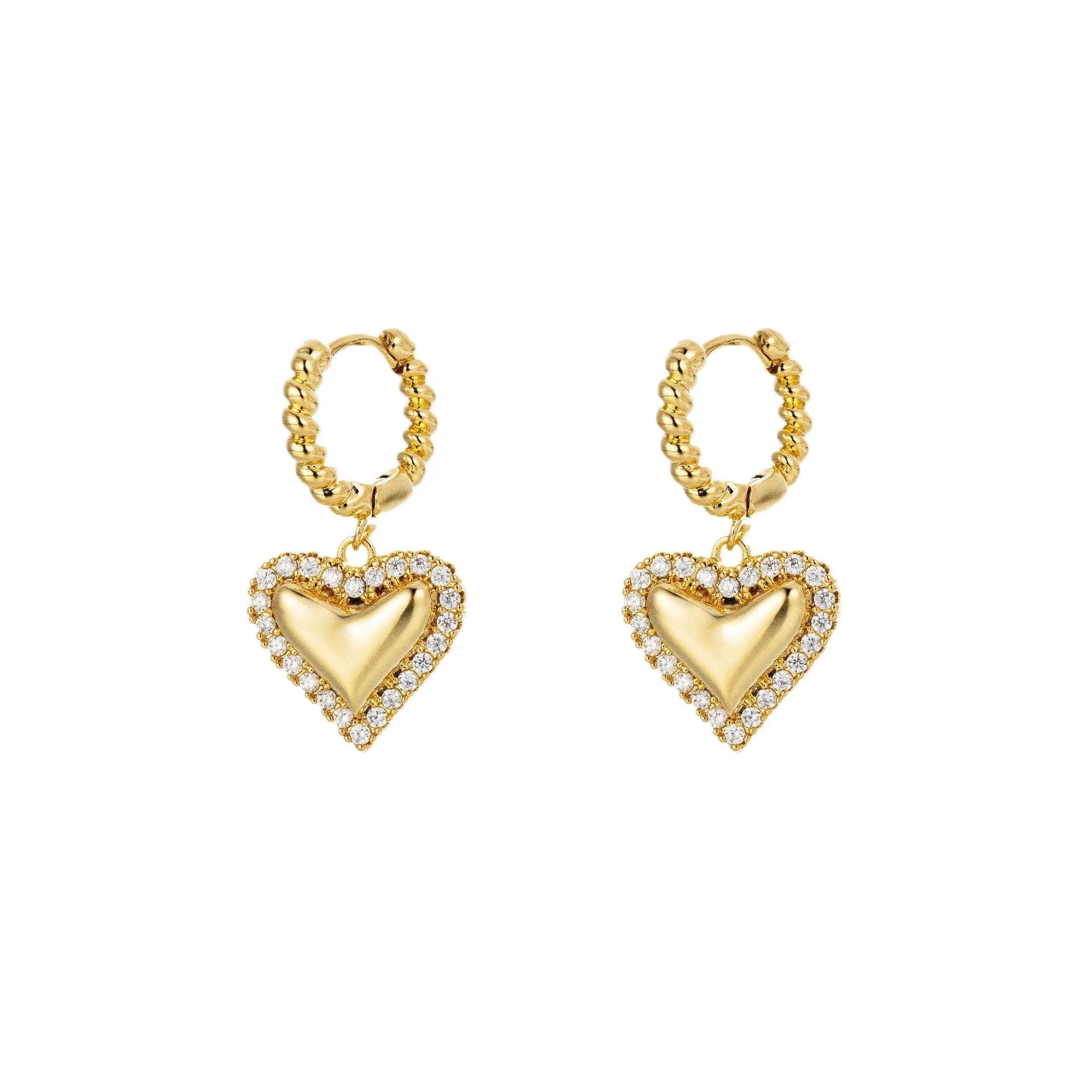 DAIHE ER5489 Pearl 28k Gold Plated Crystal Zircon Earrings Party Fashion Tassel Pendant Earrings