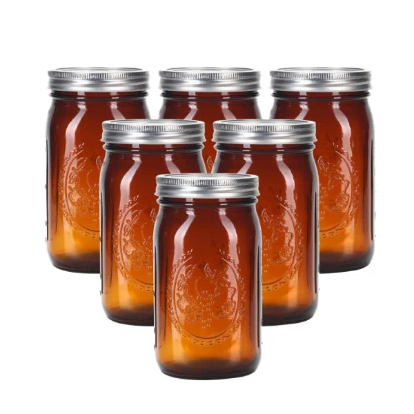 Custom Hot Sale 1000ml Wide Mouth Screw Cap Glass Mason Jars for Canned Food and Beverages Storage with Screen Printing