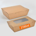 OEM Custom Eco-Friendly 2100ml Kraft Paper Multi-Compartment Disposable Food Boxes for Sushi Snacks More-Customizable Size Color