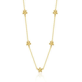 Fine Jewelry Necklaces Silver 925 Fashion Flower Necklace Set Gold Plated Jewelry for Women