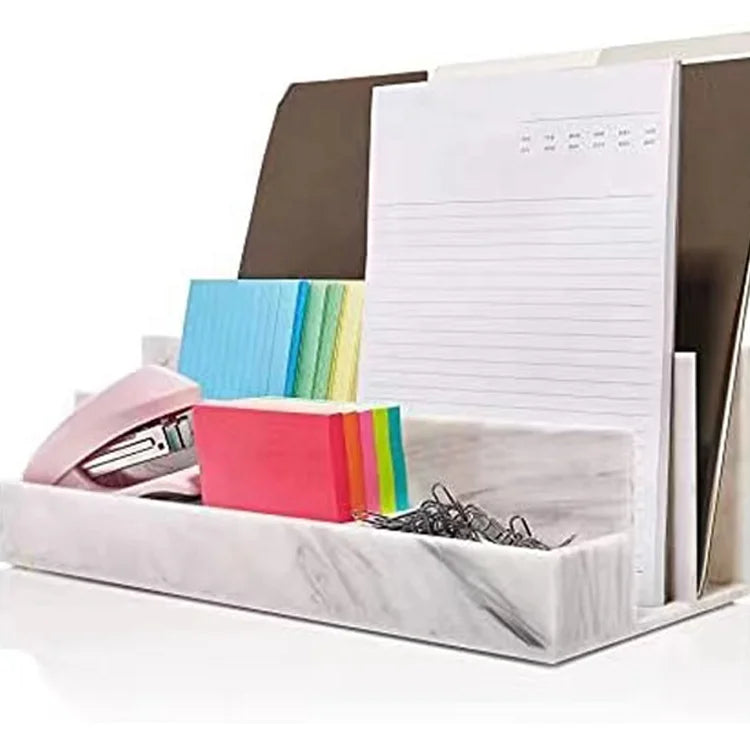 Eco-Friendly Marble Lucite Acrylic Display Rack Organized Desk Accessories Organizer