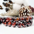 Natural Well Polished Gemstone Round Loose Beads  AA Red Tiger Eye  Energy Stone Beaded for Jewelry Making Bracelet Necklace
