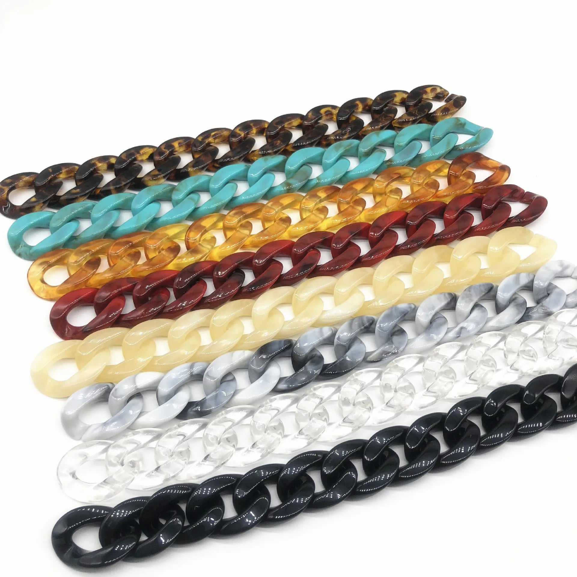 Meetee LCH-307 60cm Acrylic Resin Chain Accessories Bag Chain Shoulder Belt Strap Replacement Acrylic Purse Chain Handle