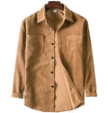 Autumn High-quality Eco-Friendly Single Breasted Casual Top Coat Warm Long Sleeve Thick Solid Color Big Size Men's Shirt