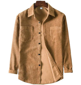 Autumn High-quality Eco-Friendly Single Breasted Casual Top Coat Warm Long Sleeve Thick Solid Color Big Size Men's Shirt