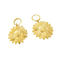 2023 Personalized Golden Stainless Steel Vintage Hoop Sunflower Earrings for Women Stainless Steel Earrings