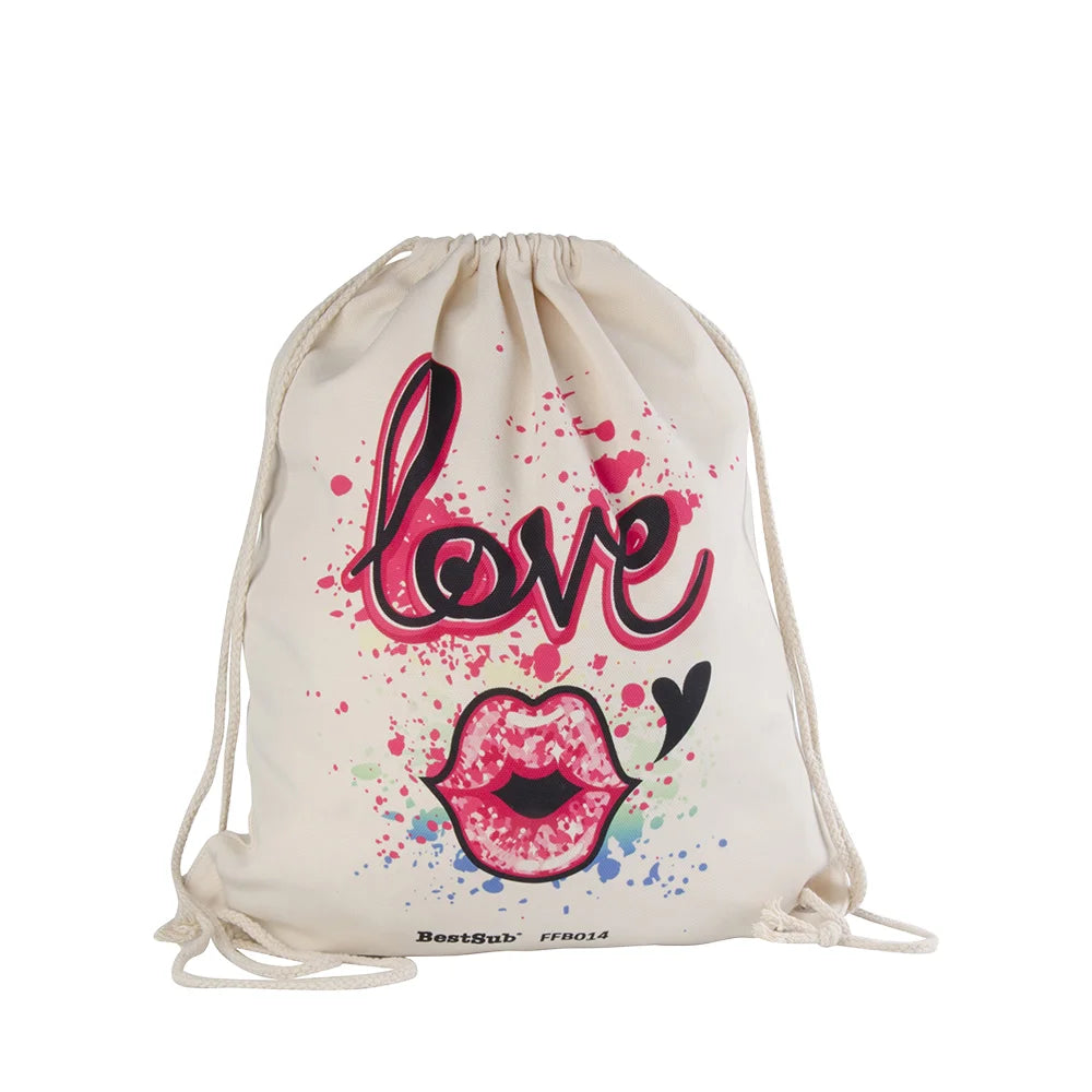 BestSub Wholesale Custom Large Cute 36.8*44cm Drawstring Bag Backpack Sublimation Blanks for Novelty Gifts