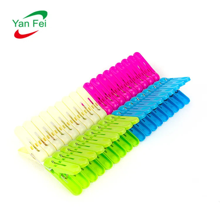 Cheap Household Colourful Firm Grip Windproof 36Pcs Anti Rust Galvanized Iron Spring Plastic Clothespin Heavy Duty Clothes Pegs