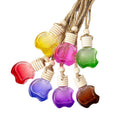 10ml Colorful Glass Perfume Diffuser Bottle Empty Refillable Car Pendant Air Freshener Essential Oil Screw Cap Sealing 100pcs