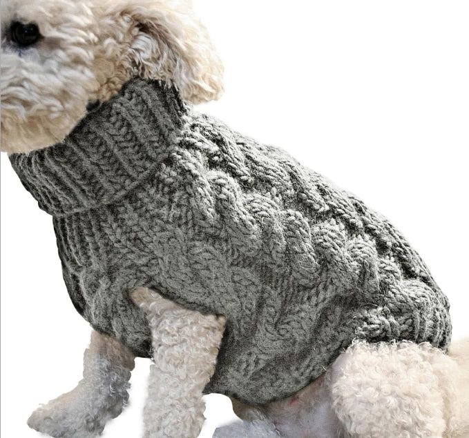 Warm Dog Cat Sweater Clothing Winter Turtleneck Knitted Pet Clothes Costume for Small Dogs