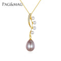 PAG&MAG Elegant Pearl Necklace for Women in 925  Silver Jewelry Pendant Necklaces Wholesale