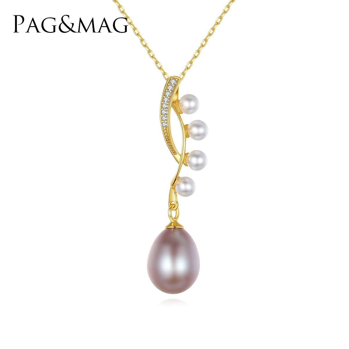 PAG&MAG Elegant Pearl Necklace for Women in 925  Silver Jewelry Pendant Necklaces Wholesale