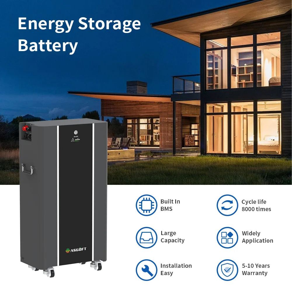 EU Stock 48V 51.2V 280AH Prismatic Lithium Ion Battery 15kwh Solar Battery for Home Solar Energy Storage System Display Battery