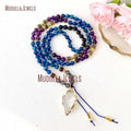 MN34521 Goddess Mala Kyanite Amethyst Tourmaline Labradorite Mala Beads 108 Prayer Beads Necklace Bohemian for Party