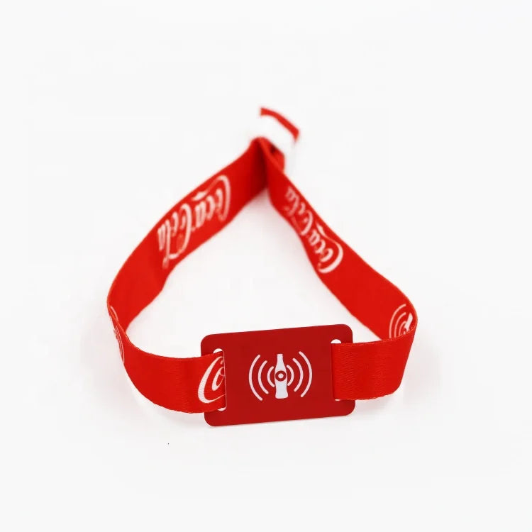 Mifare Classic 1K 4K Fabric RFID Wristband MIFARE PLUS EV1 2K Reusable Active Textile Woven Custom Color Logo for Music Events