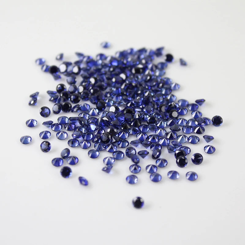 Starsgem Lab Created Gemstone Round Brilliant Cut Melee 34 Blue Color Synthetic Corundum for Jewelry Pave Setting