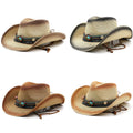 WD-A891 Turquoise Beaded Belt Cowboy Hat High Quality Cowgirl Straw Hat Outdoor Party Travel