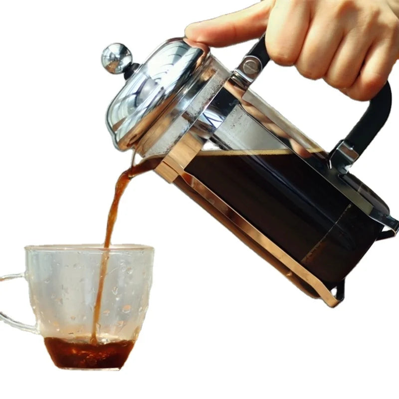 350ml Factory High Borosilicate Glass Stainless Steel French Press Coffee Pot Filter Cafetiere Tea Coffee Maker Coffee Tool