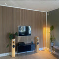 Nature Walnut Akupanel Sound Proof Grooved Acoustic Slat Wood Wool Panel