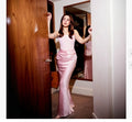 Women's Wholesale Tube Top Satin Spliced Silky Dress Evening Gown Women's Dresses