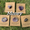 Natural Amethyst Worry Stone Egg Heart Crystal Carved for Spiritual Growth Wealth Good Fortune Stress Relief Meditation