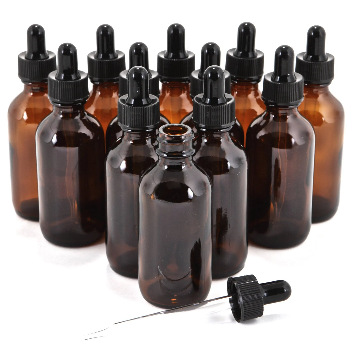 Dark Amber Glass Essential Oils Bottles Thick Leakproof Dropper 1oz 2oz 4oz Sizes for Skin Care Serum Mascara Screen Printing