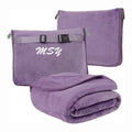 Custom Fleece Blanket 100x150cm 2 in 1 Travel Blanket with Bag Portable Fleece Travel Blanket