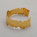 SC Personalized Irregular Opening Cuff Bangles Exaggerated Women Genuine Gold Plated Brass Hammered Bangles for Girls