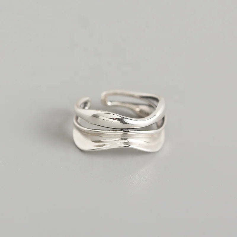 Fashion Geometric Silver Ring Women Sterling Silver 925 Jewellery