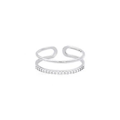 Factory Wholesale Silver Bowknot Zircon Open Rings for Women Fashion Prevent Allergy Jewelry New Design