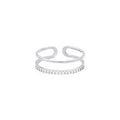 Factory Wholesale Silver Bowknot Zircon Open Rings for Women Fashion Prevent Allergy Jewelry New Design