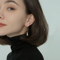 Temperament Long Water Drop Earrings Women Luxury Jewelry for Gift Non Tarnish 18k Gold Stainless Steel Hook Earrings
