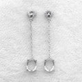 Sterling Silver 7*9mm Semi Mount Line Earrings Empty Support Blank Claws Setting S925 Base Without Center Stone for DIY Inlay