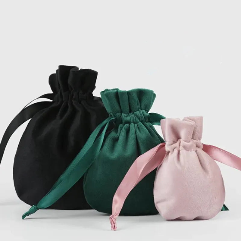 Luxury Robben Multicolor Soft Customizable Jewelry Gift Bag Velvet Flannel Pouch Drawstring Beauty Make up Jewelry Bag