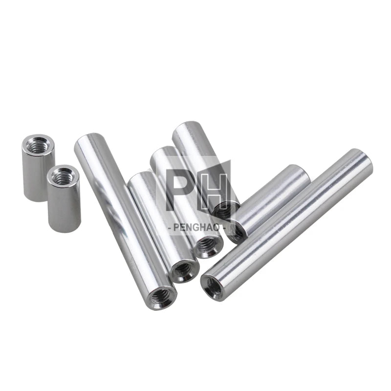 OEM Custom Aluminum Spacer M2.5 M3 M4 Round Aluminum Standoff Rods Sliver Female Threaded Standoff Spacer