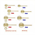 GP US Ball Stud Earrings 2/3/4/5/6mm Permanent Jewelry 14k Gold Filled Ball Ear Post Earrings Findings with Open Closed Ring