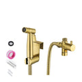 Modern Brushed Gold Wall-Mounted Stainless Steel Hand Held Bidet Sprayer with Easy Installation for Toilet and Bathroom Use