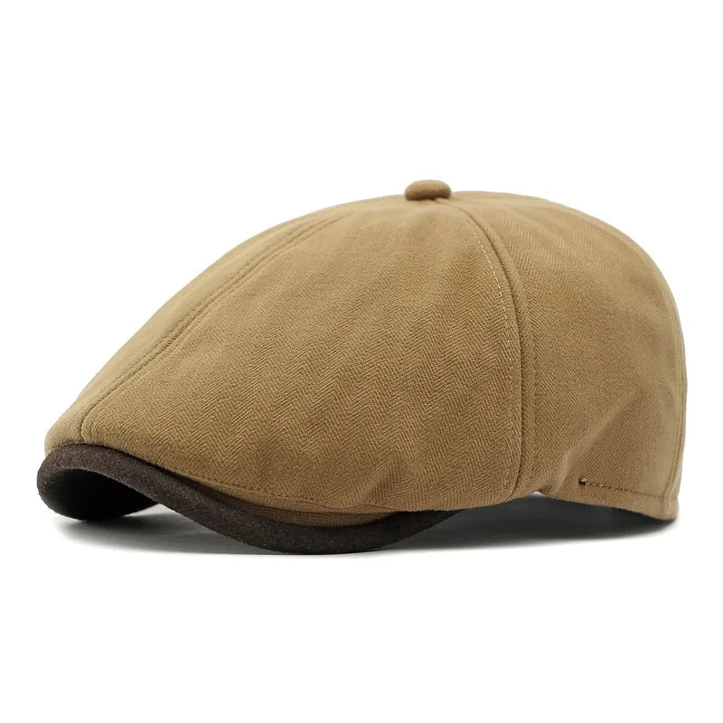 Wholesale Autumn Winter Men Women Octagonal Flat Beret Newsboy Cap Checked Beret Painter Hats