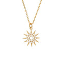 Milskye Jewelry Charms 925 Sterling Silver 18k Gold Plated starburst Star Pendant Necklace