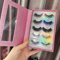 Glitter Eyelash Books Lash Packaging Book 5 Pairs Eyelash Boxes Private Label Lash Cases