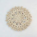 Kitchen Natural Braided Rattan Tablemat Hollow Wicker Charger Plates Round Woven Placemats for Dining Table