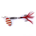 Wholesale SP105 8cm 11g Metal Spinner Bait Spoon Fishing Lure with Feather Hook